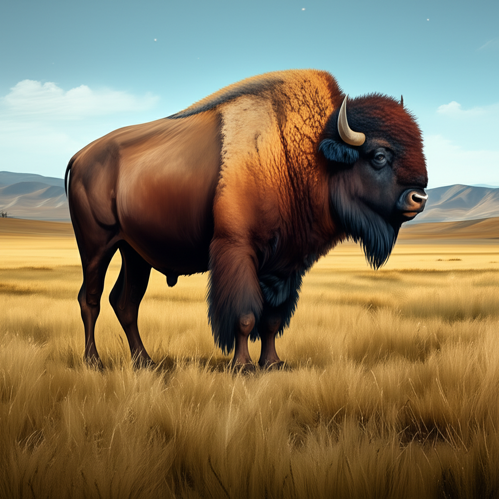 How to Create an Image of a bison in the prairie using AI (Stable Diffusion) with Example Prompt