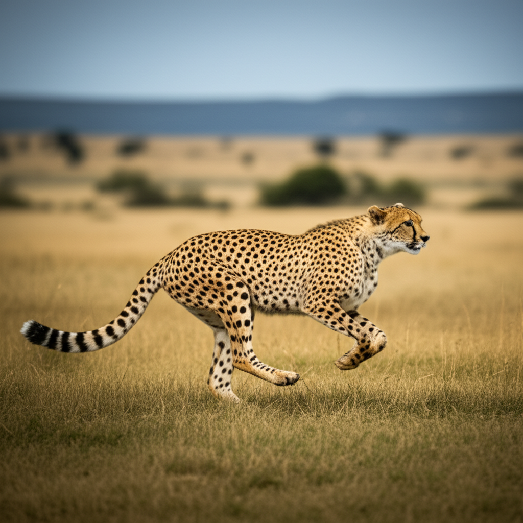 How to Create an Image of a cheetah running in the savanna using AI (Stable Diffusion) with Example Prompt