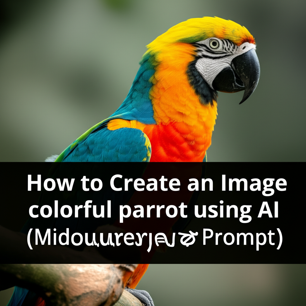 How to Create an Image of a colorful parrot using AI (MidJourney) with Example Prompt