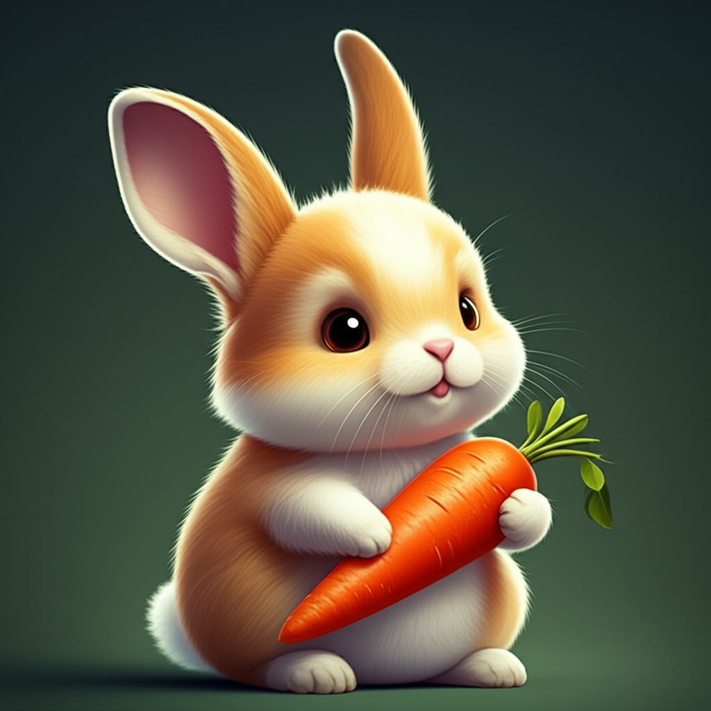 How to Create an Image of a cute rabbit holding a carrot using AI (Stable Diffusion) with Example Prompt