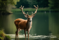 How to Create an Image of a deer by the lakeside using AI (Stable Diffusion) with Example Prompt
