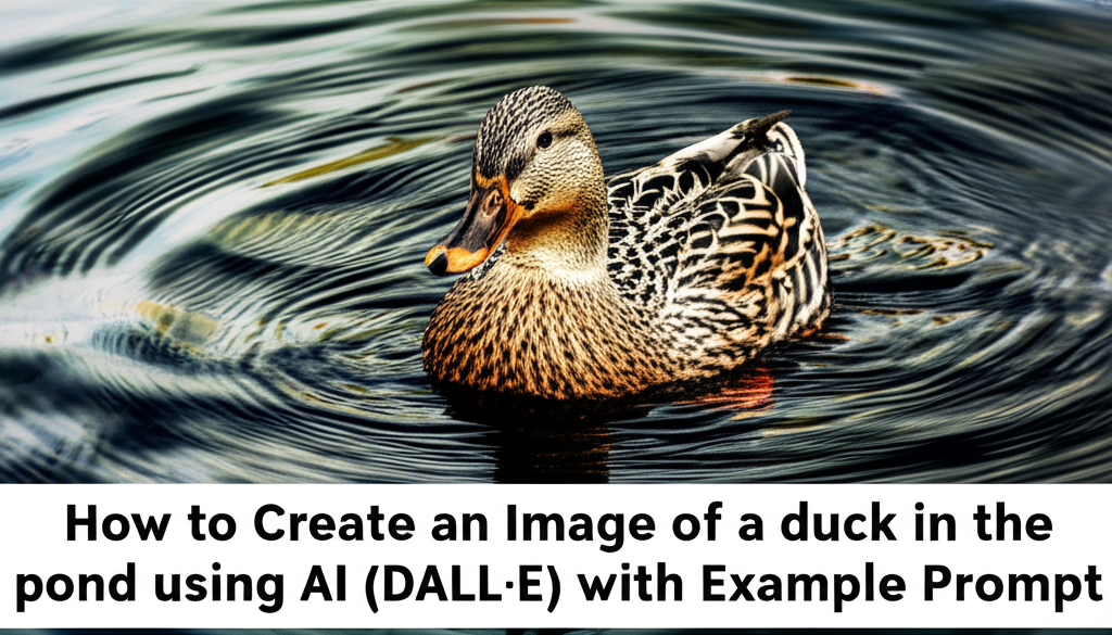 How to Create an Image of a duck in the pond using AI (DALL·E) with Example Prompt