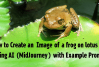 How to Create an Image of a frog on a lotus leaf using AI (MidJourney) with Example Prompt