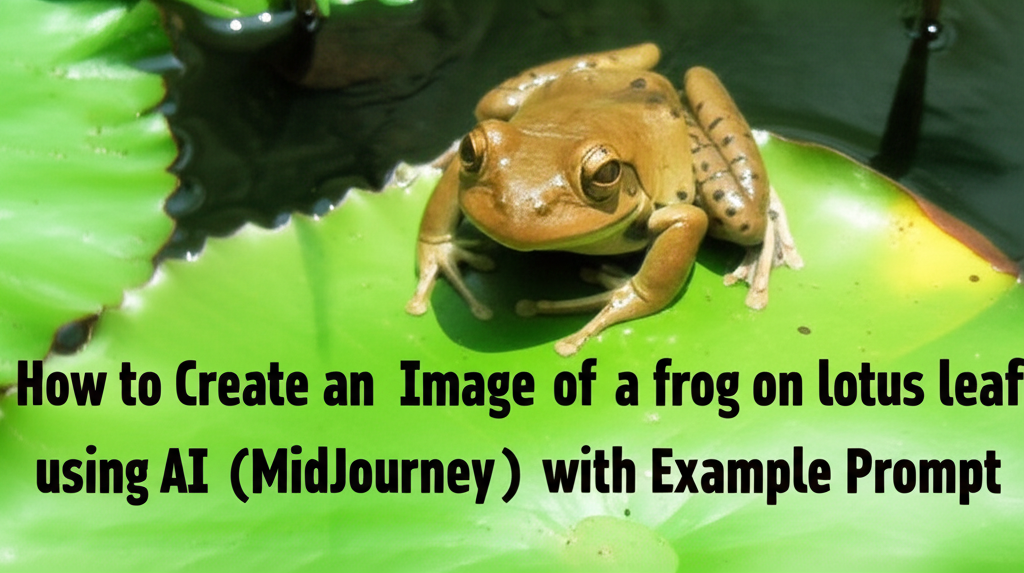 How to Create an Image of a frog on a lotus leaf using AI (MidJourney) with Example Prompt
