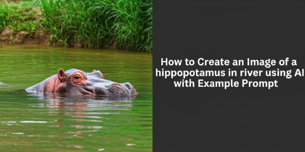 How to Create an Image of a hippopotamus in the river using AI (Stable Diffusion) with Example Prompt