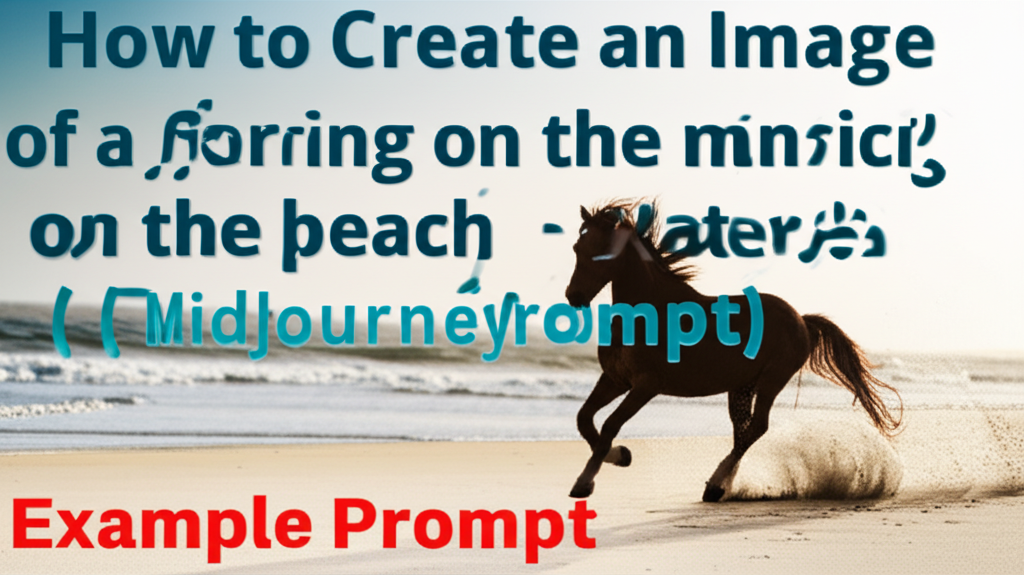 How to Create an Image of a horse running on the beach using AI (MidJourney) with Example Prompt