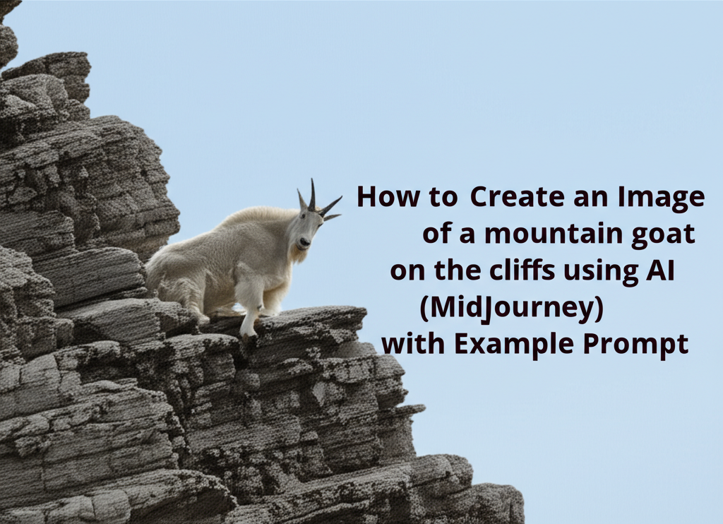 How to Create an Image of a mountain goat on the cliffs using AI (MidJourney) with Example Prompt