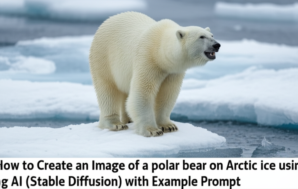 How to Create an Image of a polar bear on Arctic ice using AI (Stable Diffusion) with Example Prompt