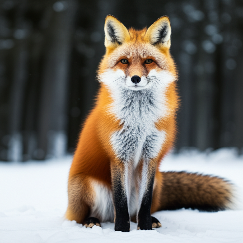 How to Create an Image of a red fox in the snowy forest using AI (MidJourney) with Example Prompt