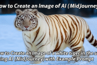 How to Create an Image of a white tiger in the snow using AI (MidJourney) with Example Prompt