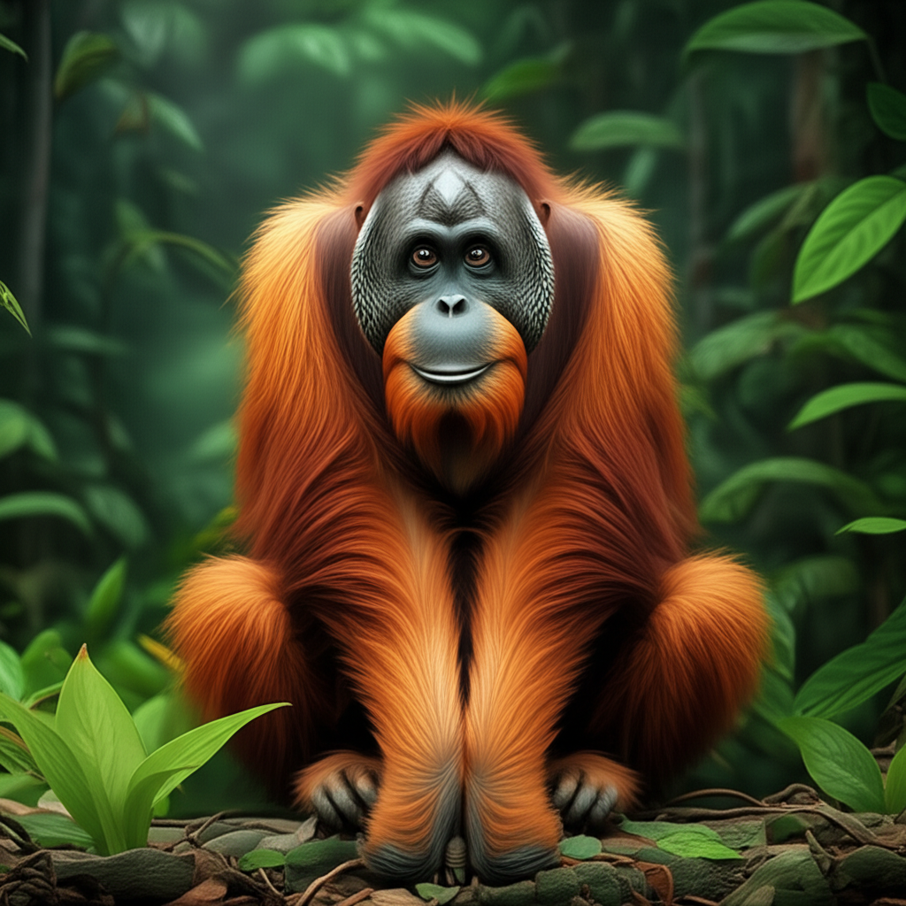 How to Create an Image of an orangutan in the tropical forest using AI (DALL·E) with Example Prompt